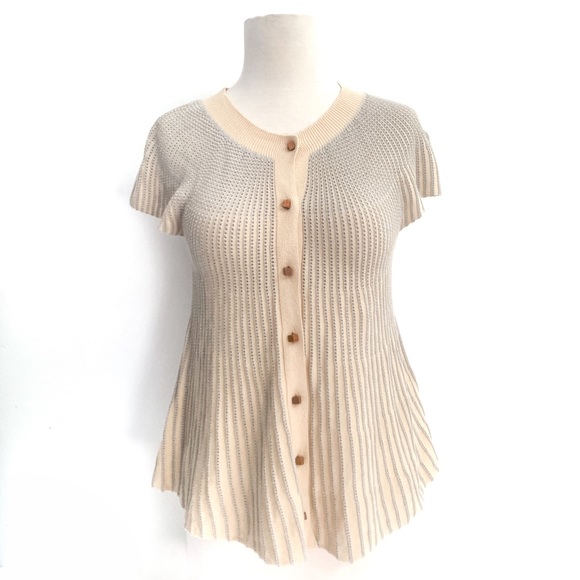 RESERVED - Anthropologie Moth Cube Button Flare Cardigan $30 - Picture 3 of 8